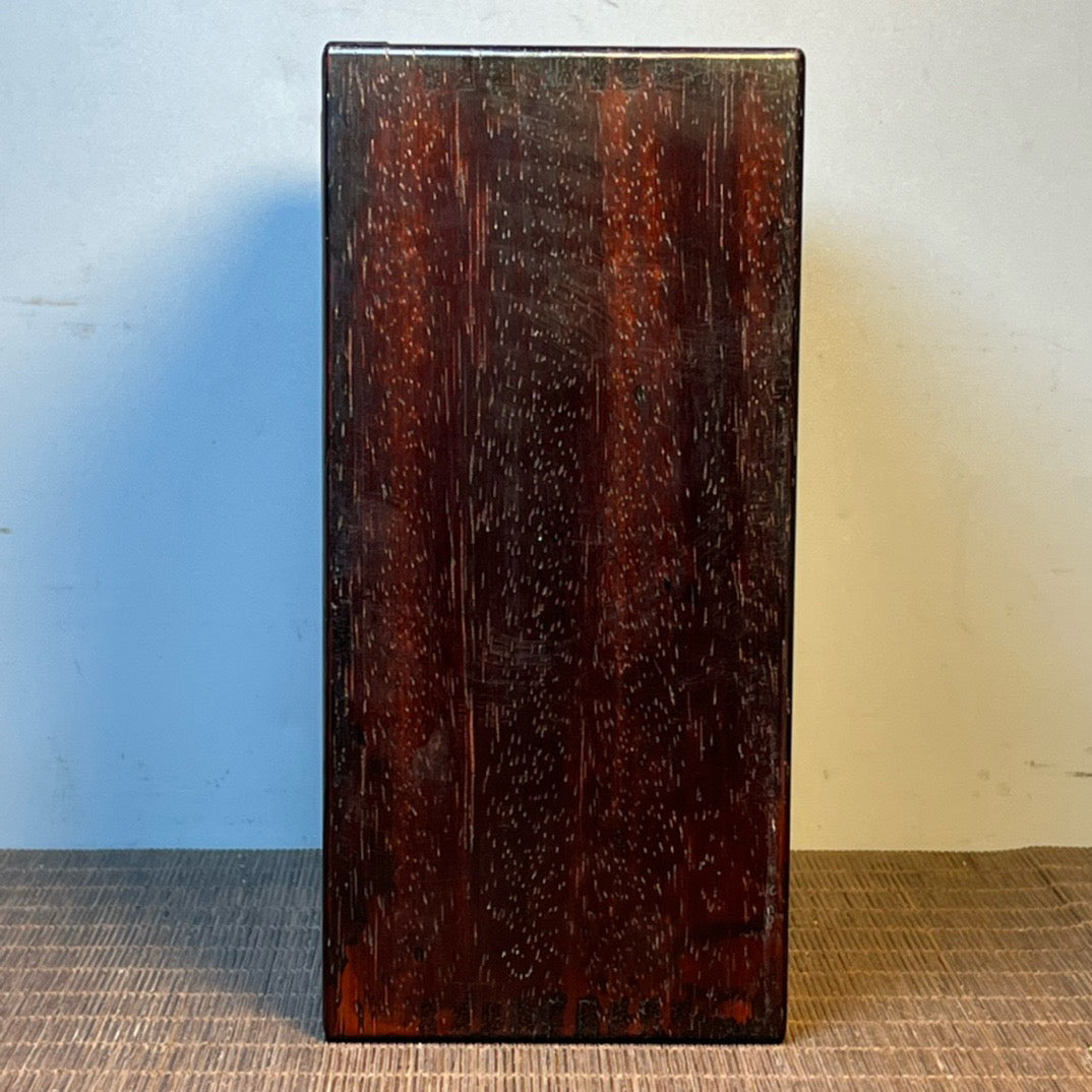 Ancient Chinese Blood Sandalwood Carved Smooth Pulling Box Storage Box Jewelry Box