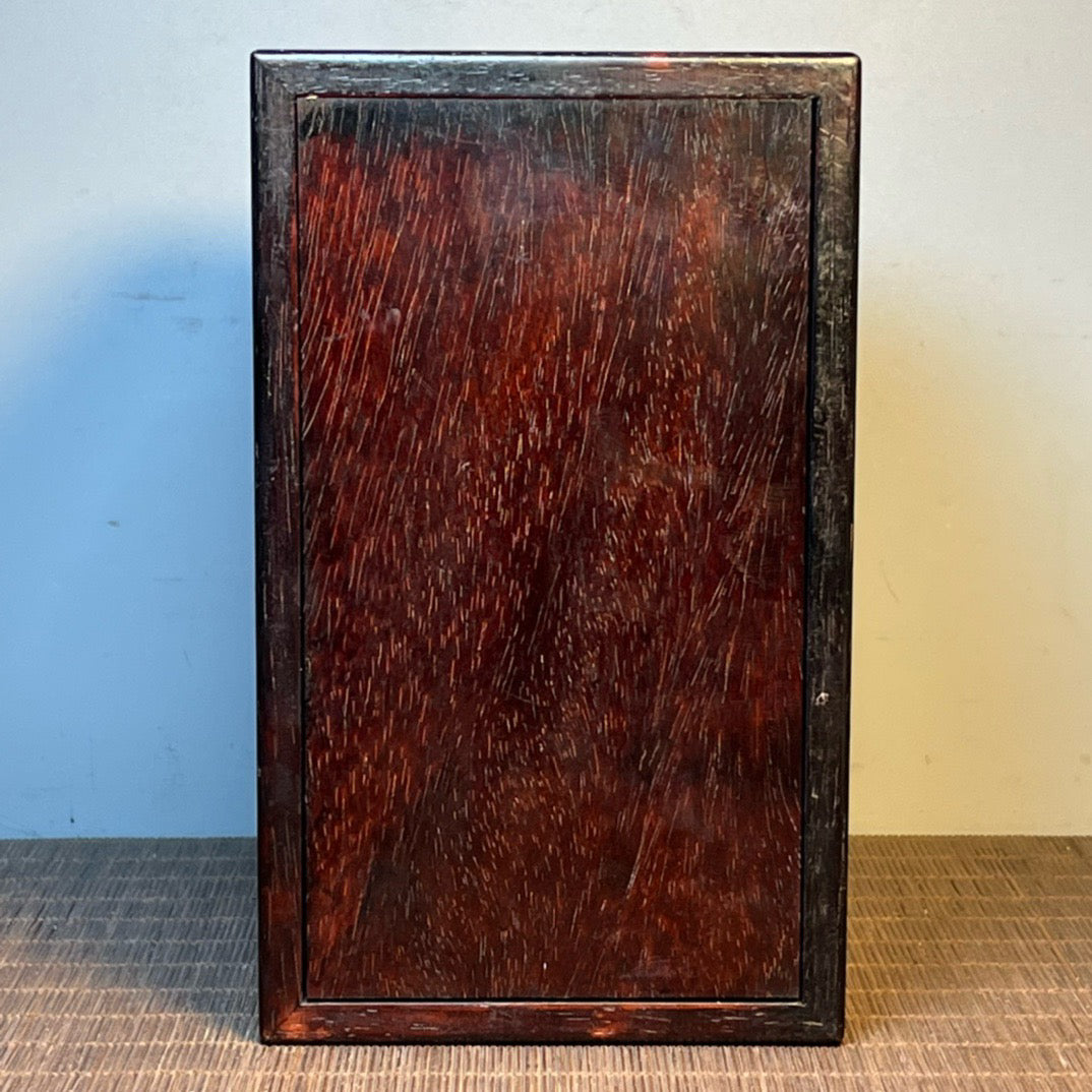 Ancient Chinese Blood Sandalwood Carved Smooth Pulling Box Storage Box Jewelry Box
