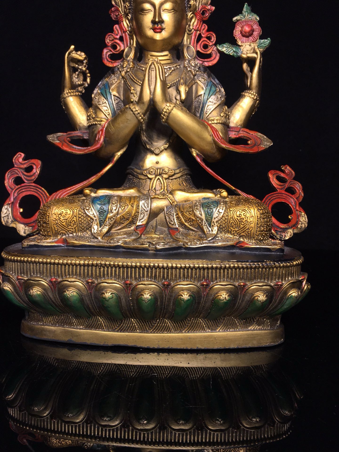 Chinese antique pure copper Bodhisattva statue