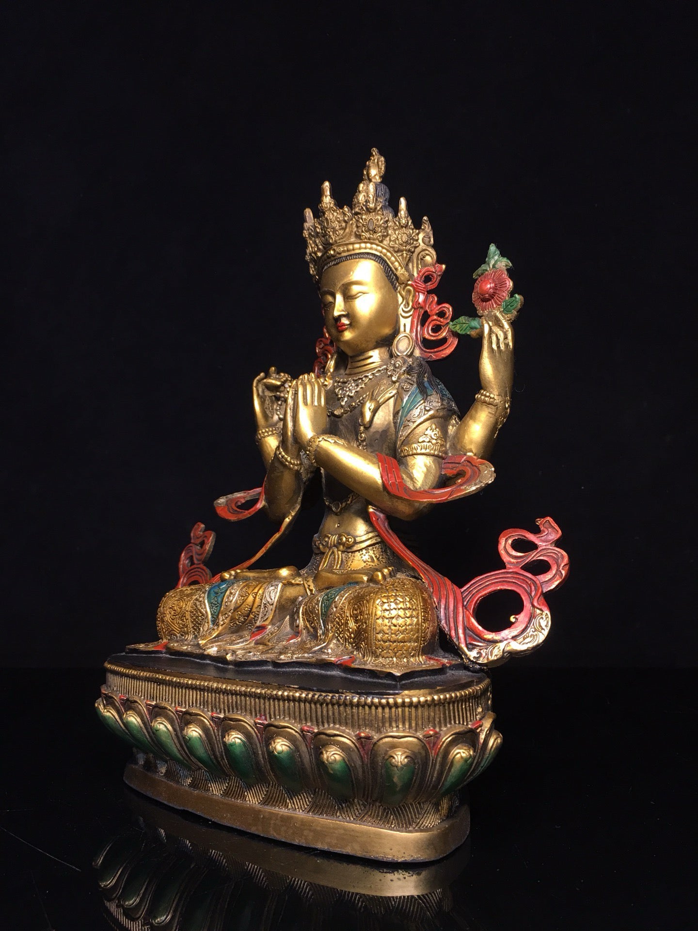 Chinese antique pure copper Bodhisattva statue