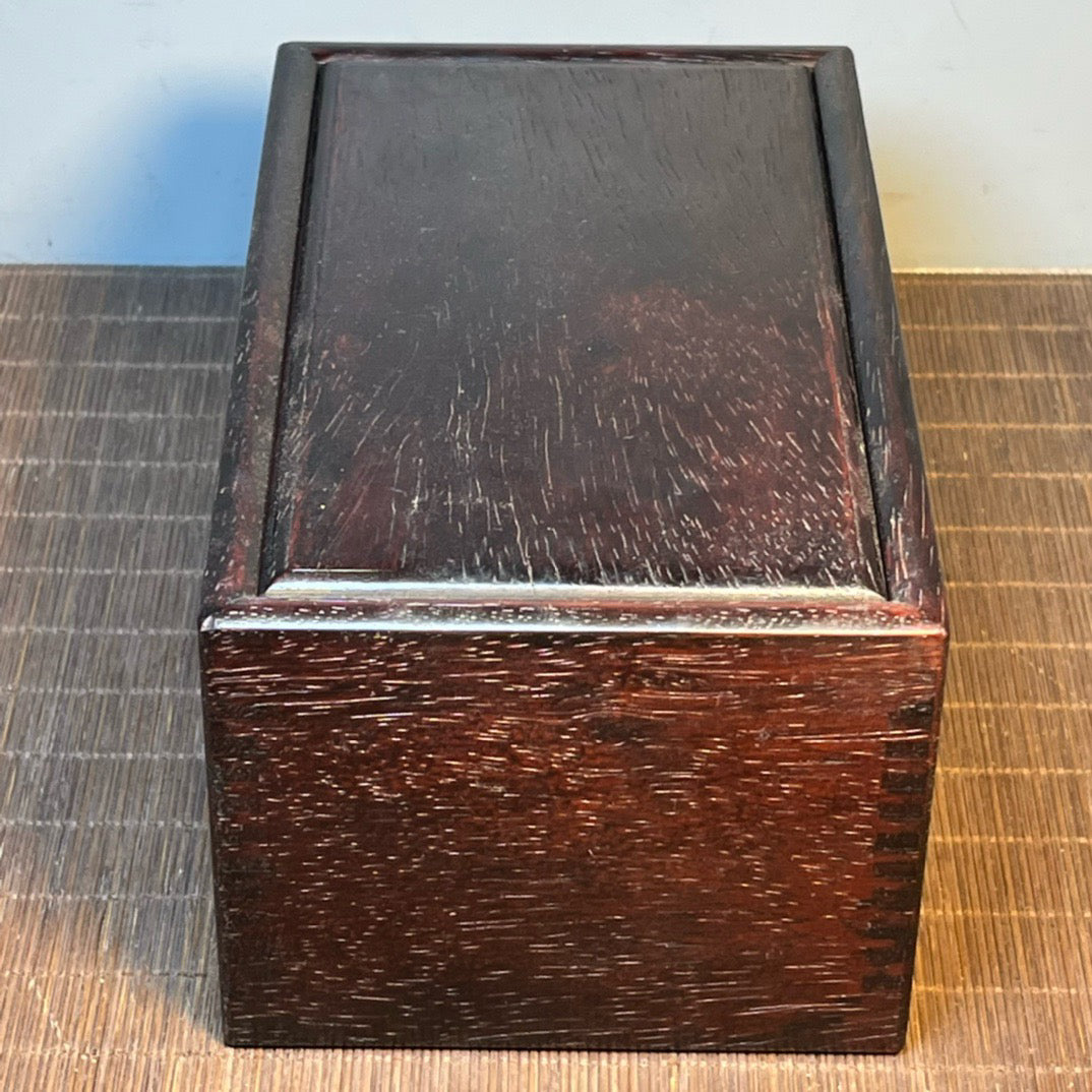 Ancient Chinese Blood Sandalwood Carved Smooth Pulling Box Storage Box Jewelry Box