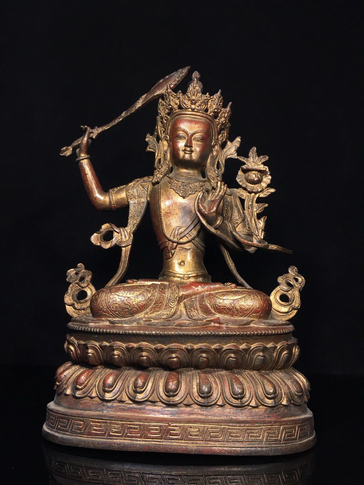 Chinese antique pure copper Bodhisattva statue