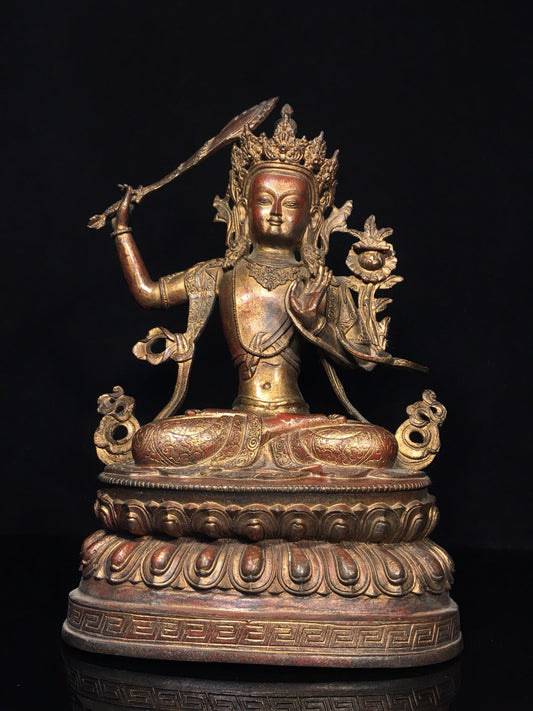 Chinese antique pure copper Bodhisattva statue