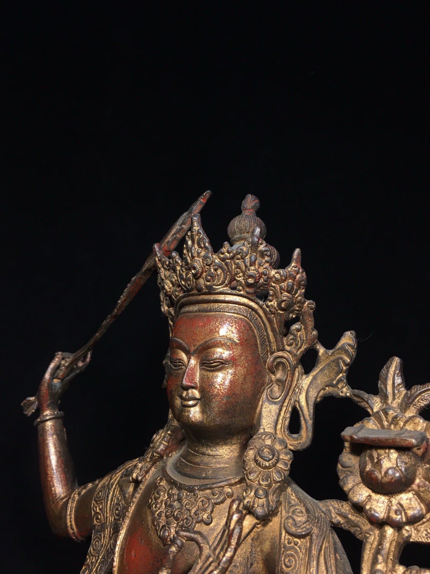Chinese antique pure copper Bodhisattva statue