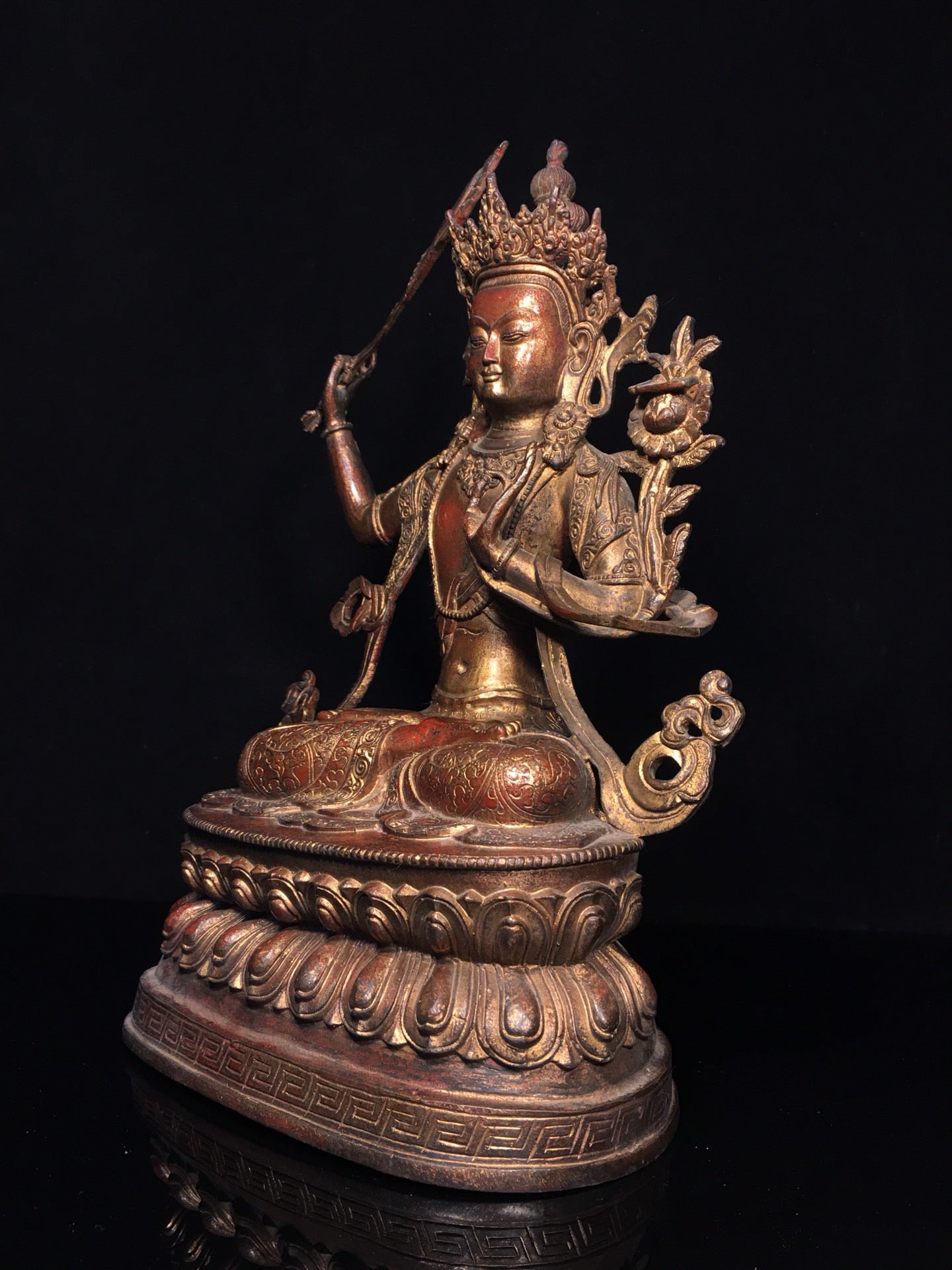 Chinese antique pure copper Bodhisattva statue