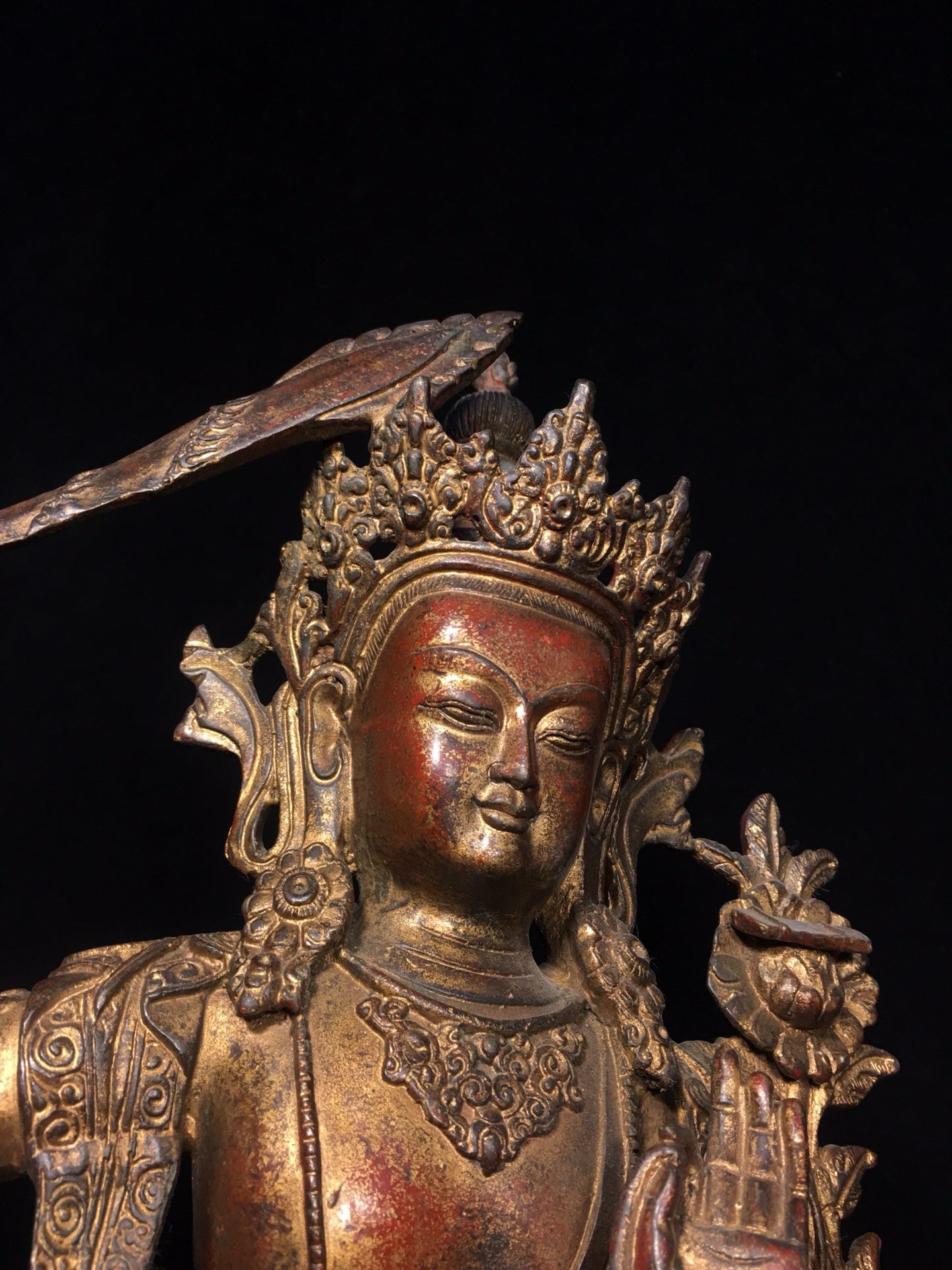 Chinese antique pure copper Bodhisattva statue