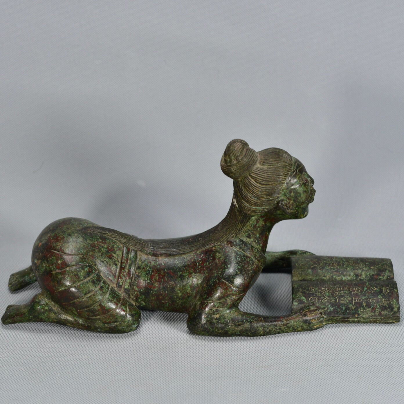 Chinese antique bronze maid