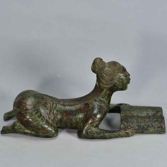 Chinese antique bronze maid