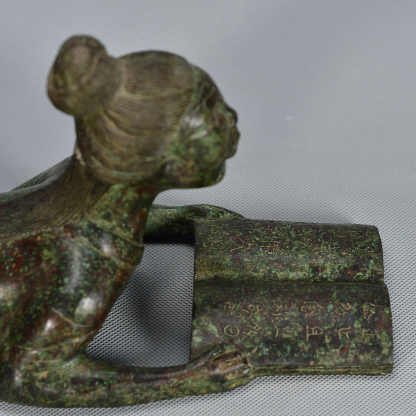 Chinese antique bronze maid