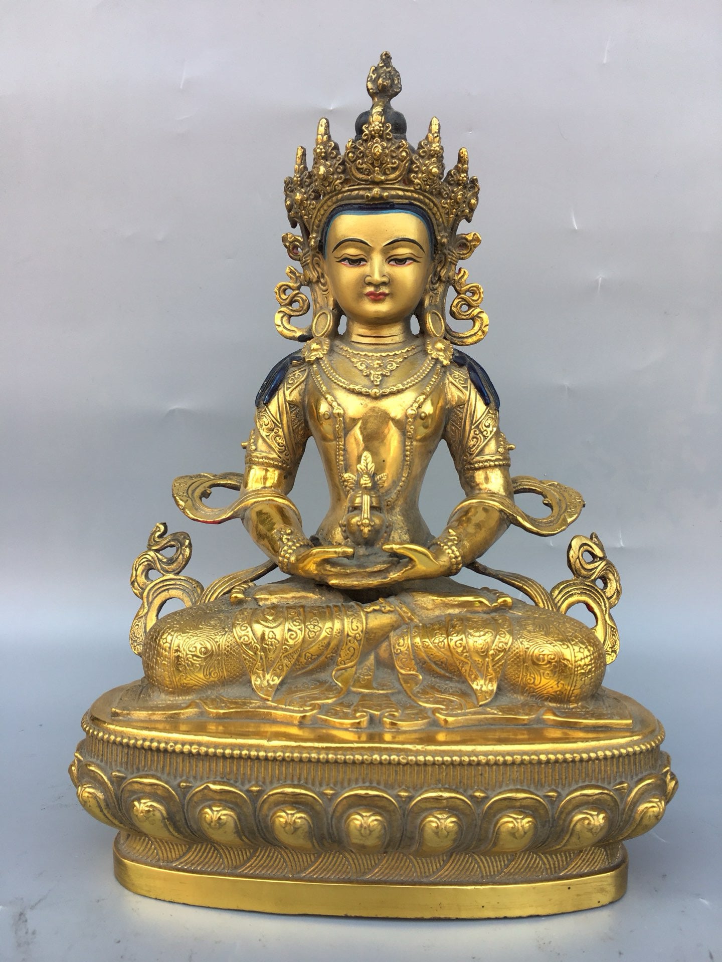 Chinese antique pure copper Bodhisattva statue