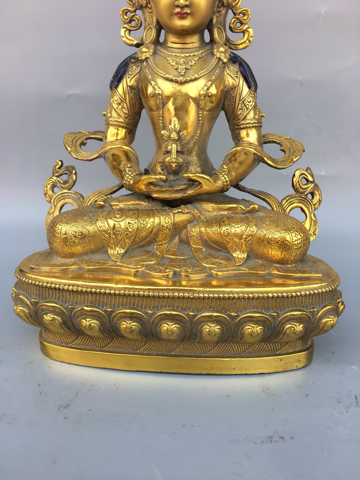 Chinese antique pure copper Bodhisattva statue
