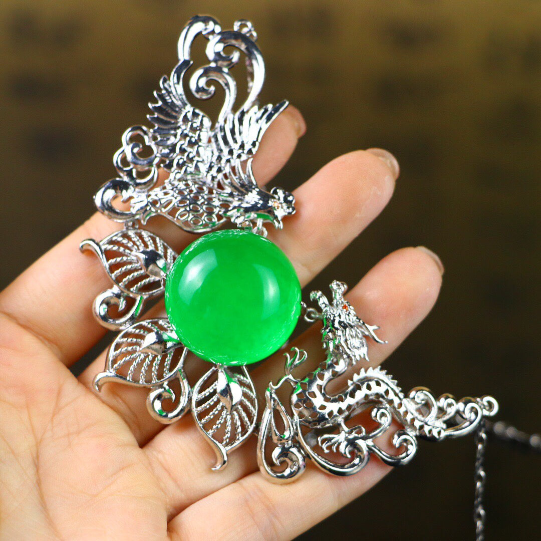 Chinese antique high ice necklace