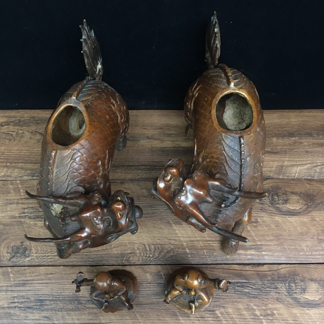 Chinese Antique Pure Copper Beast Stove