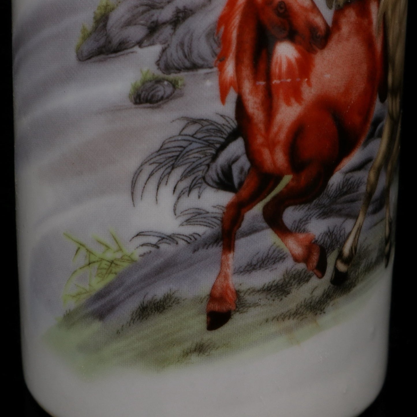 Pink Horse to Success Pattern Round Pen Holder