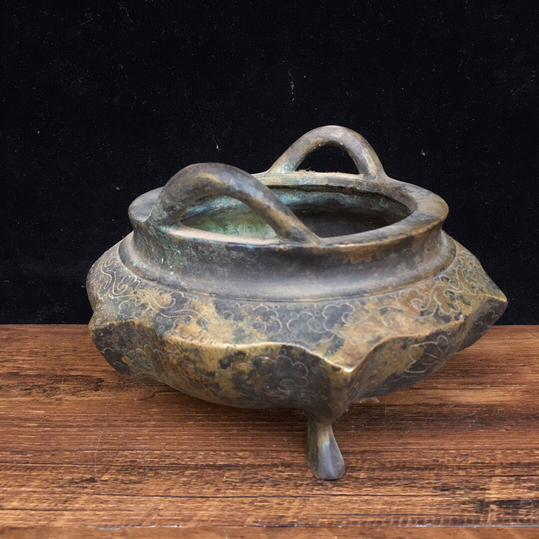 Chinese antique pure copper incense burner