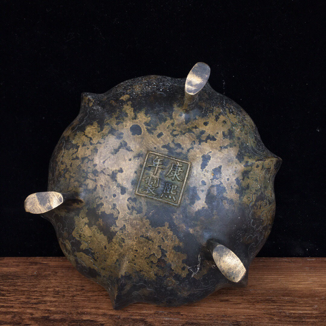 Chinese antique pure copper incense burner