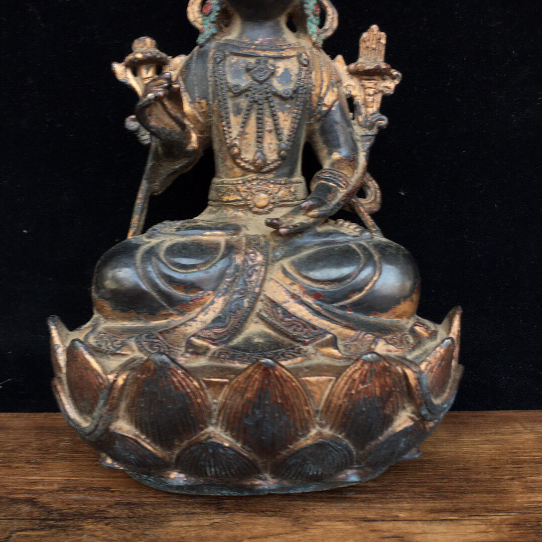 Chinese antique pure copper Buddha statue