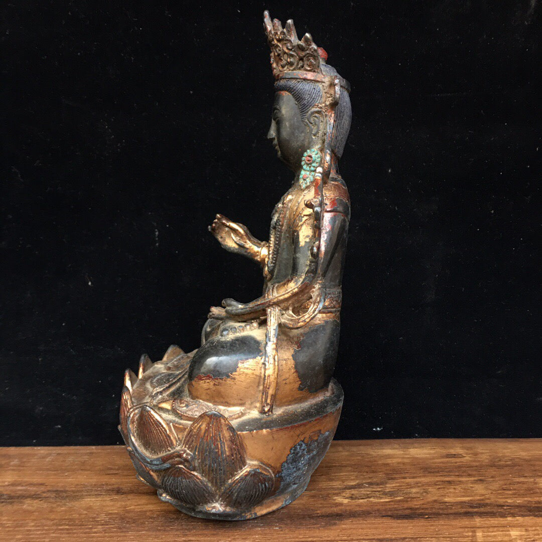 Chinese antique pure copper Buddha statue