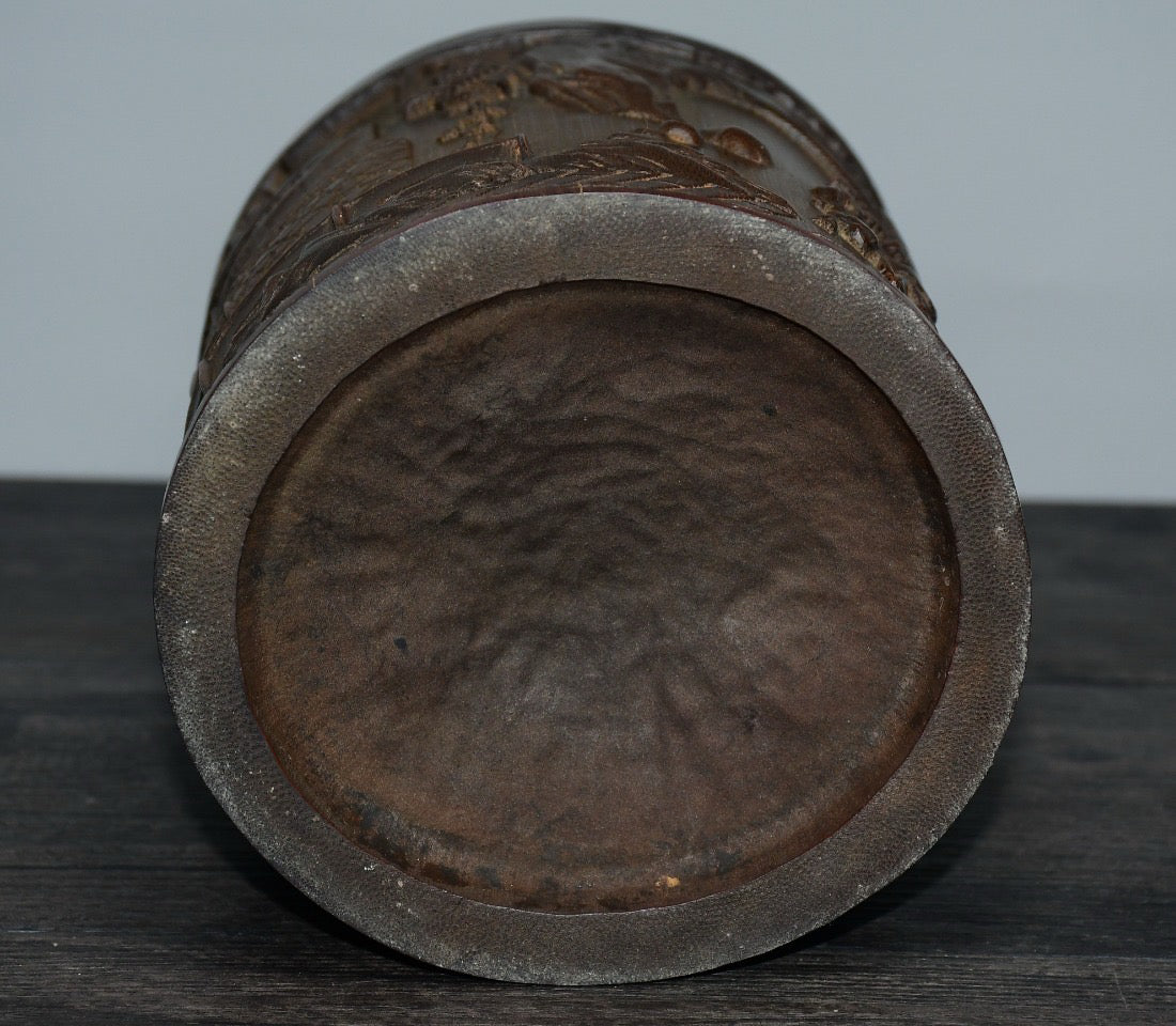 Bamboo carved pen holder ornaments