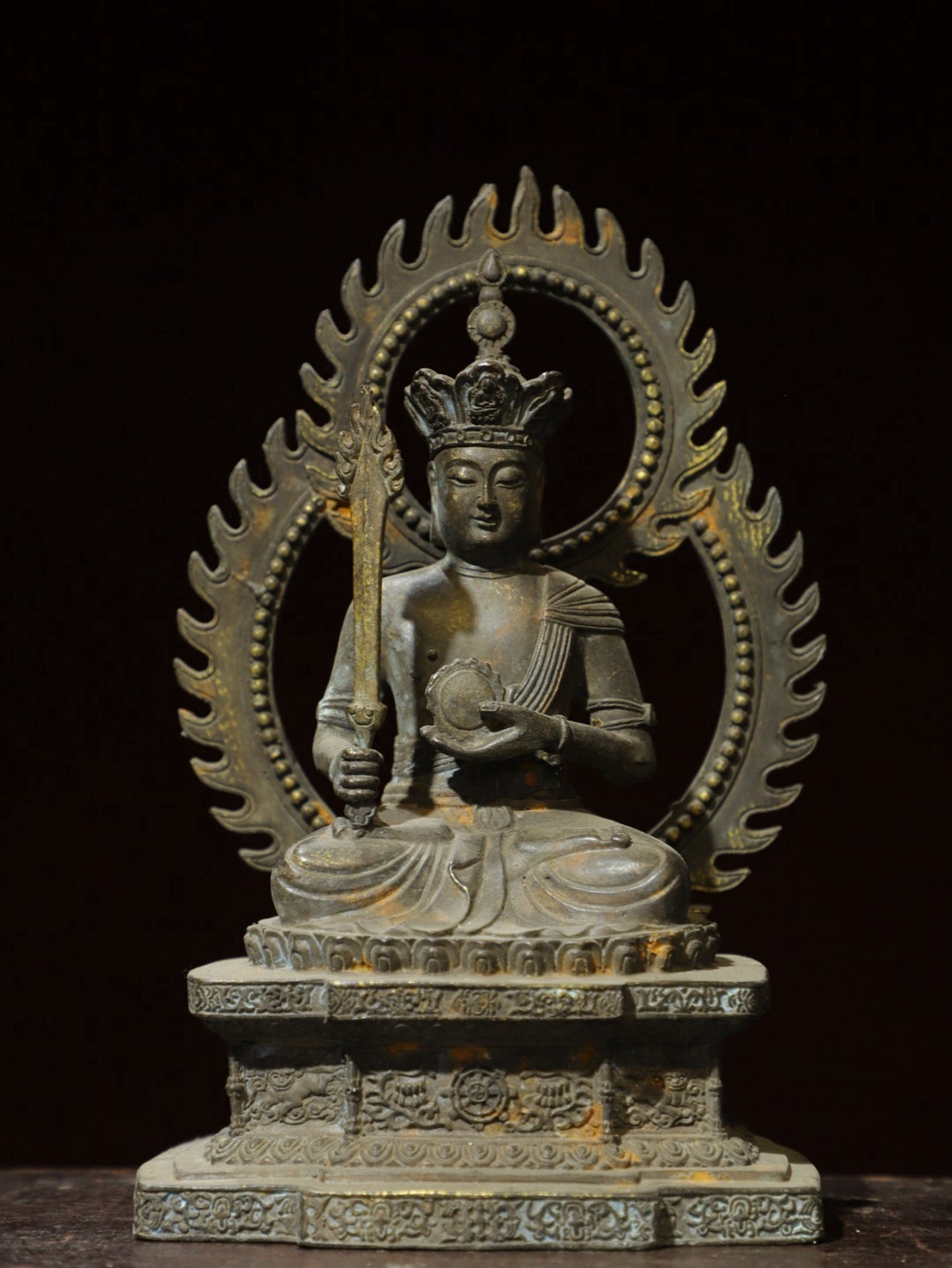 Bronze gilded Buddha statue of the Immovable Ming King
