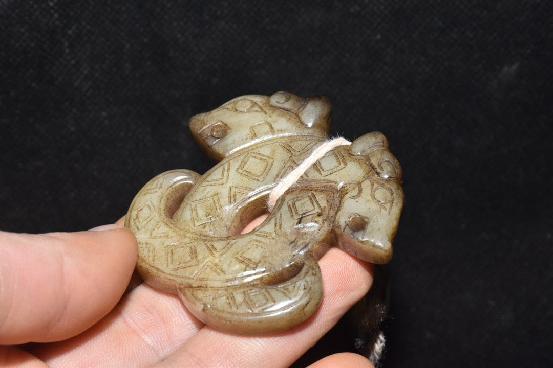 Chinese Antique Hetian Yulong Coins