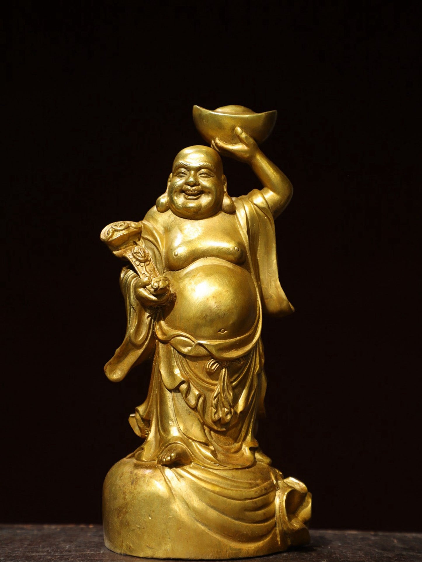 Bronze gilded statue of Maitreya Buddha