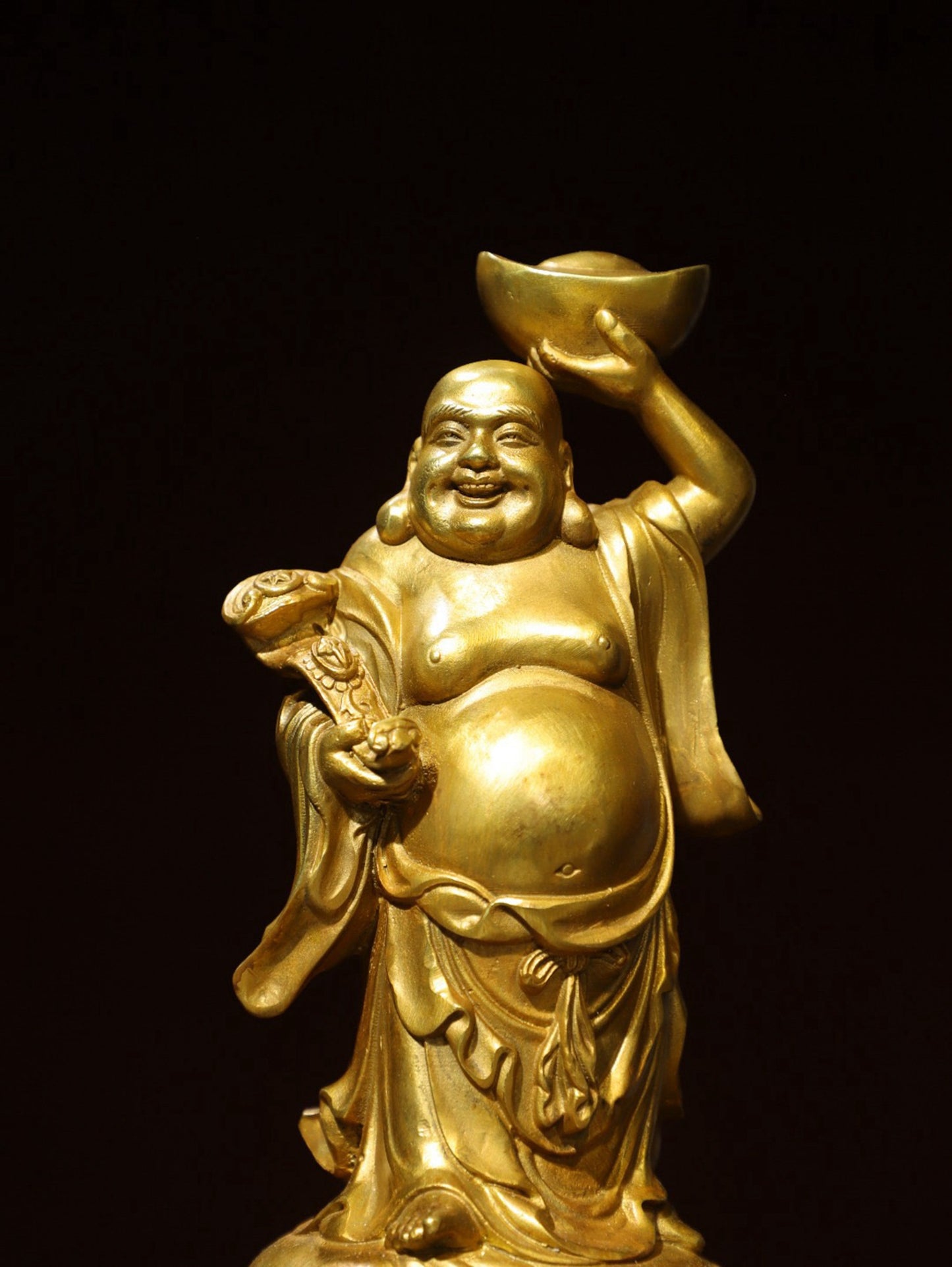 Bronze gilded statue of Maitreya Buddha