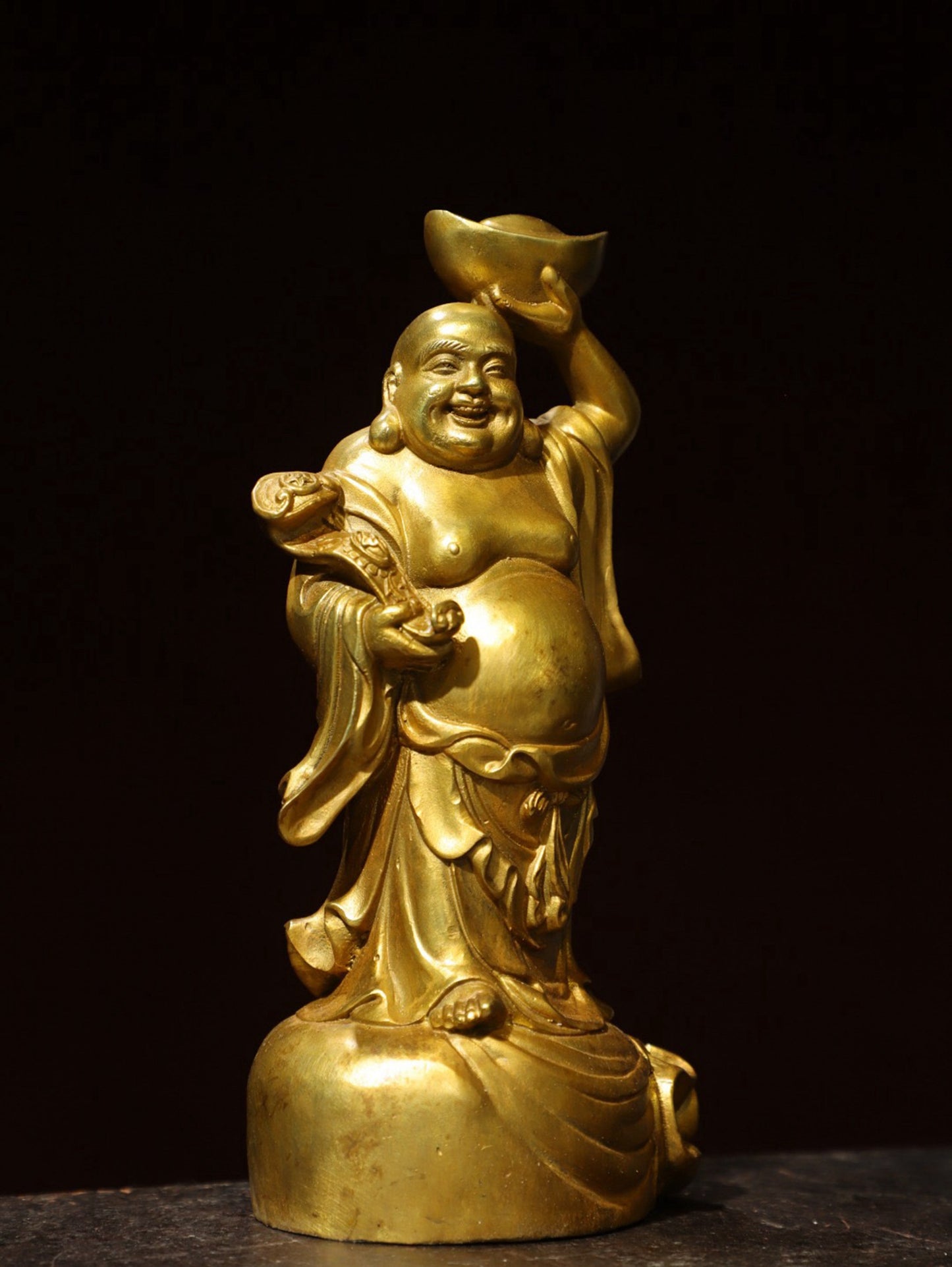 Bronze gilded statue of Maitreya Buddha
