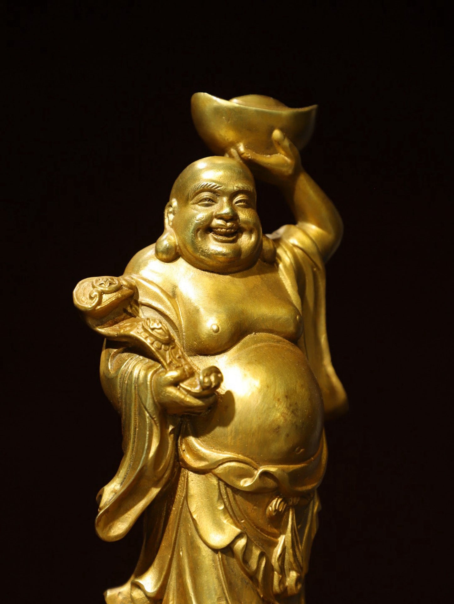 Bronze gilded statue of Maitreya Buddha