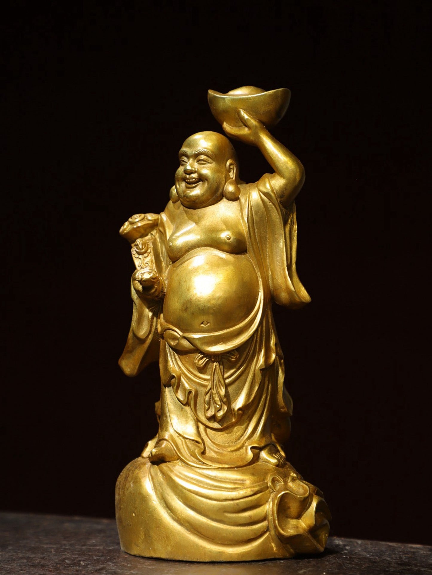 Bronze gilded statue of Maitreya Buddha