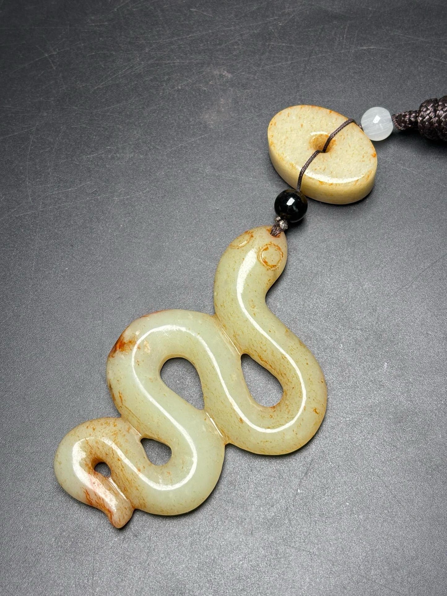 Chinese antiques exquisite Hetian Jade Snake