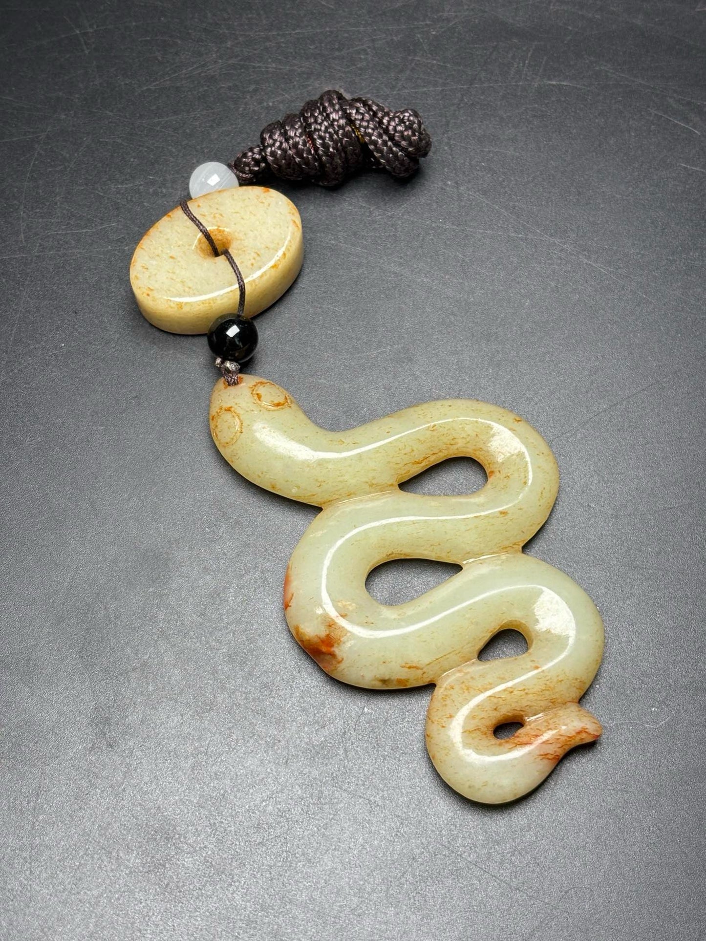 Chinese antiques exquisite Hetian Jade Snake