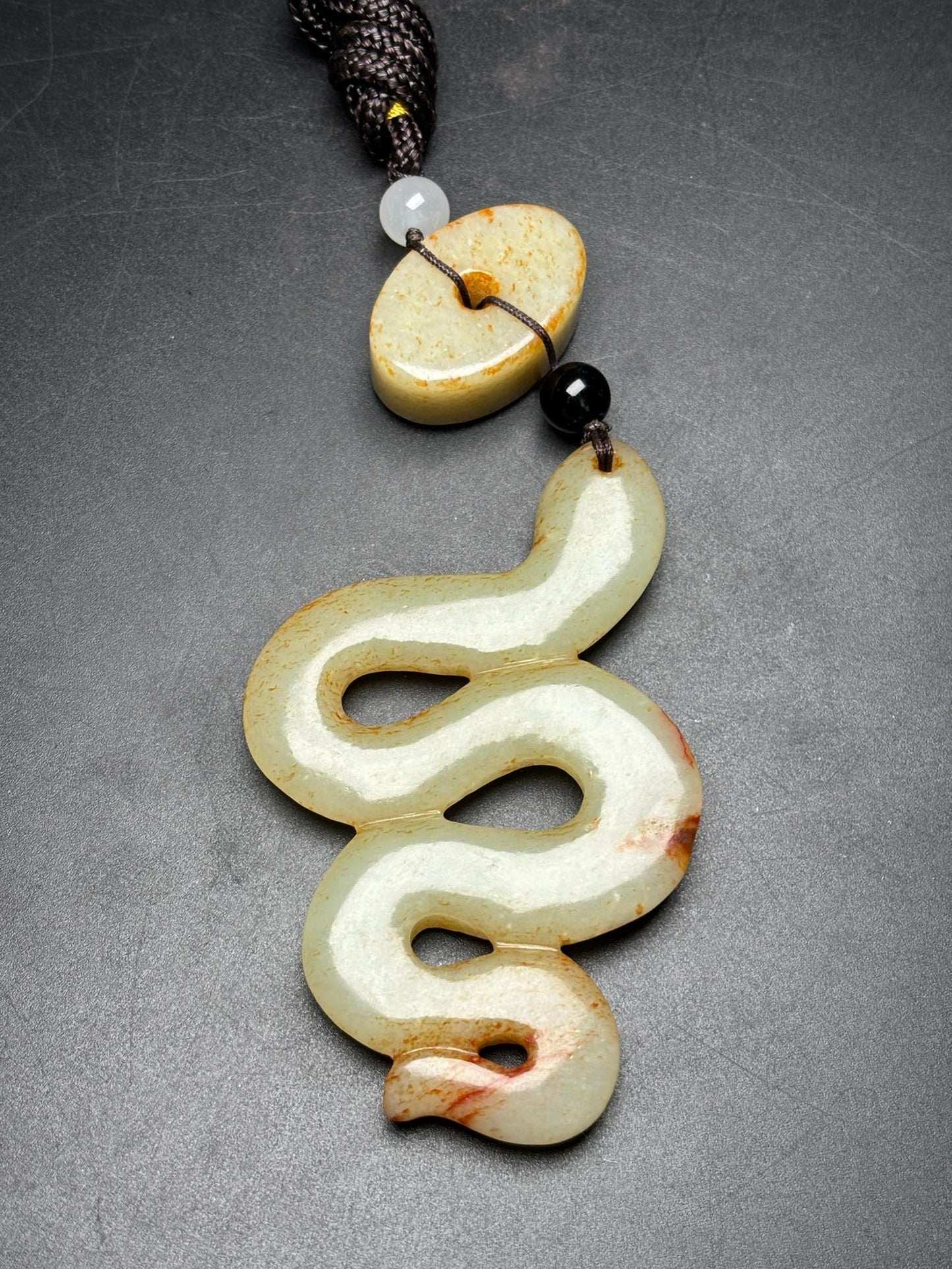 Chinese antiques exquisite Hetian Jade Snake