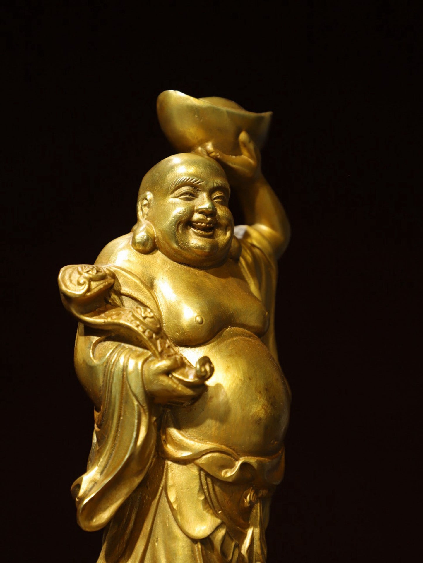Bronze gilded statue of Maitreya Buddha