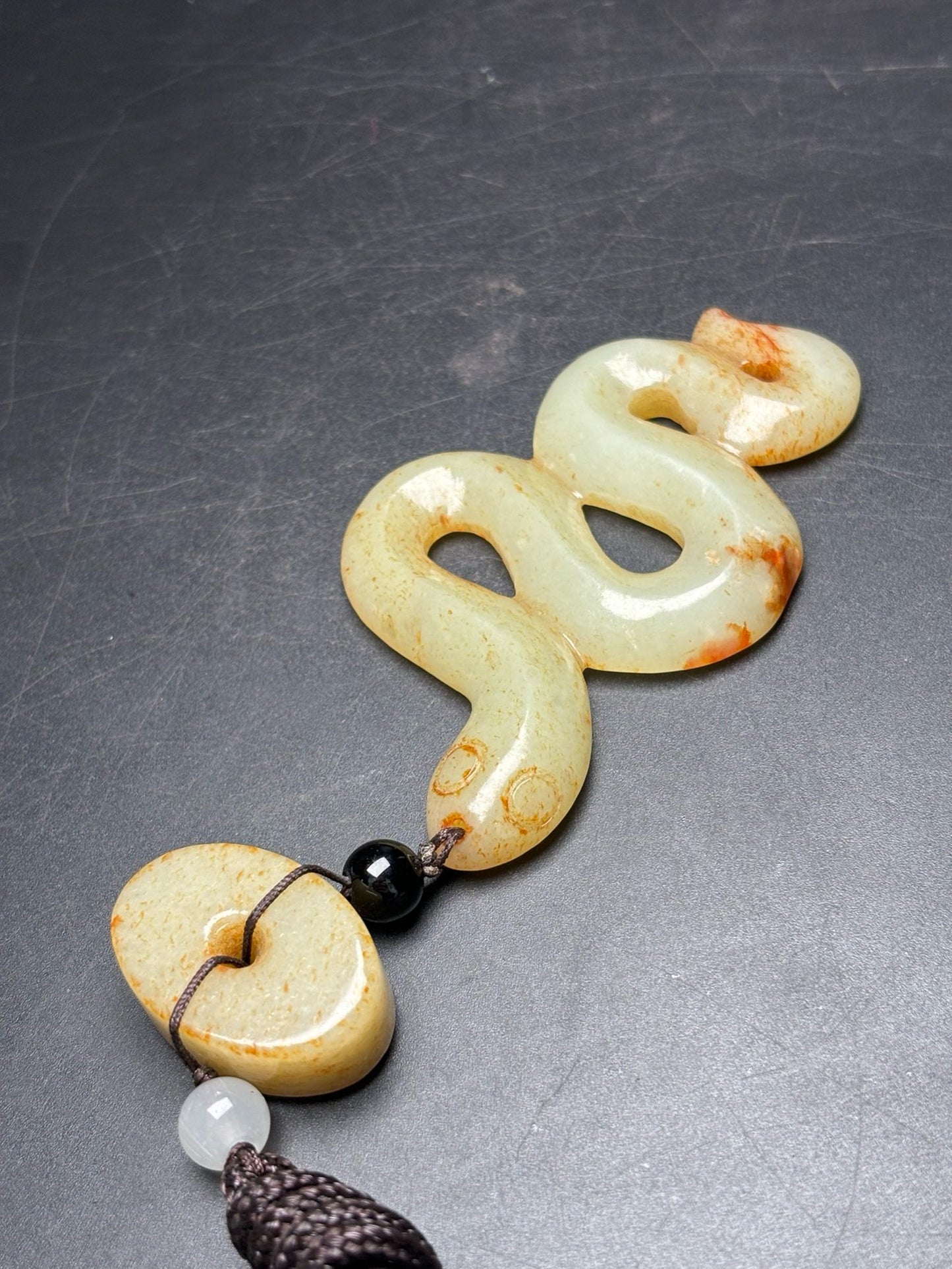 Chinese antiques exquisite Hetian Jade Snake