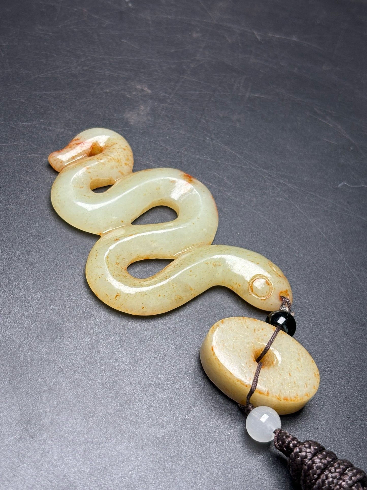 Chinese antiques exquisite Hetian Jade Snake