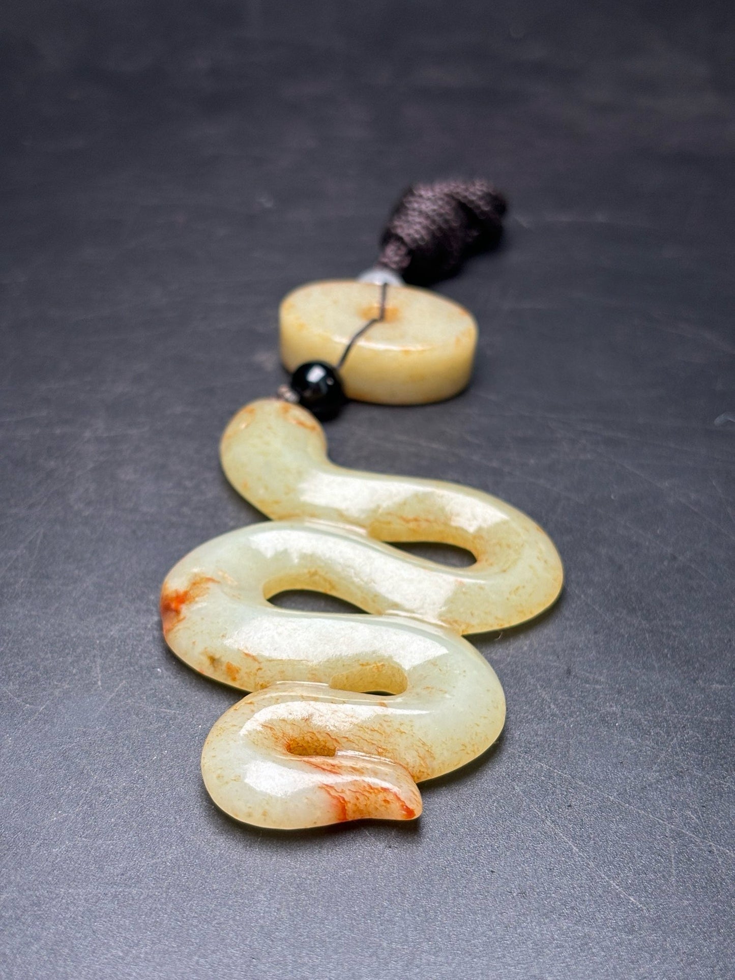 Chinese antiques exquisite Hetian Jade Snake