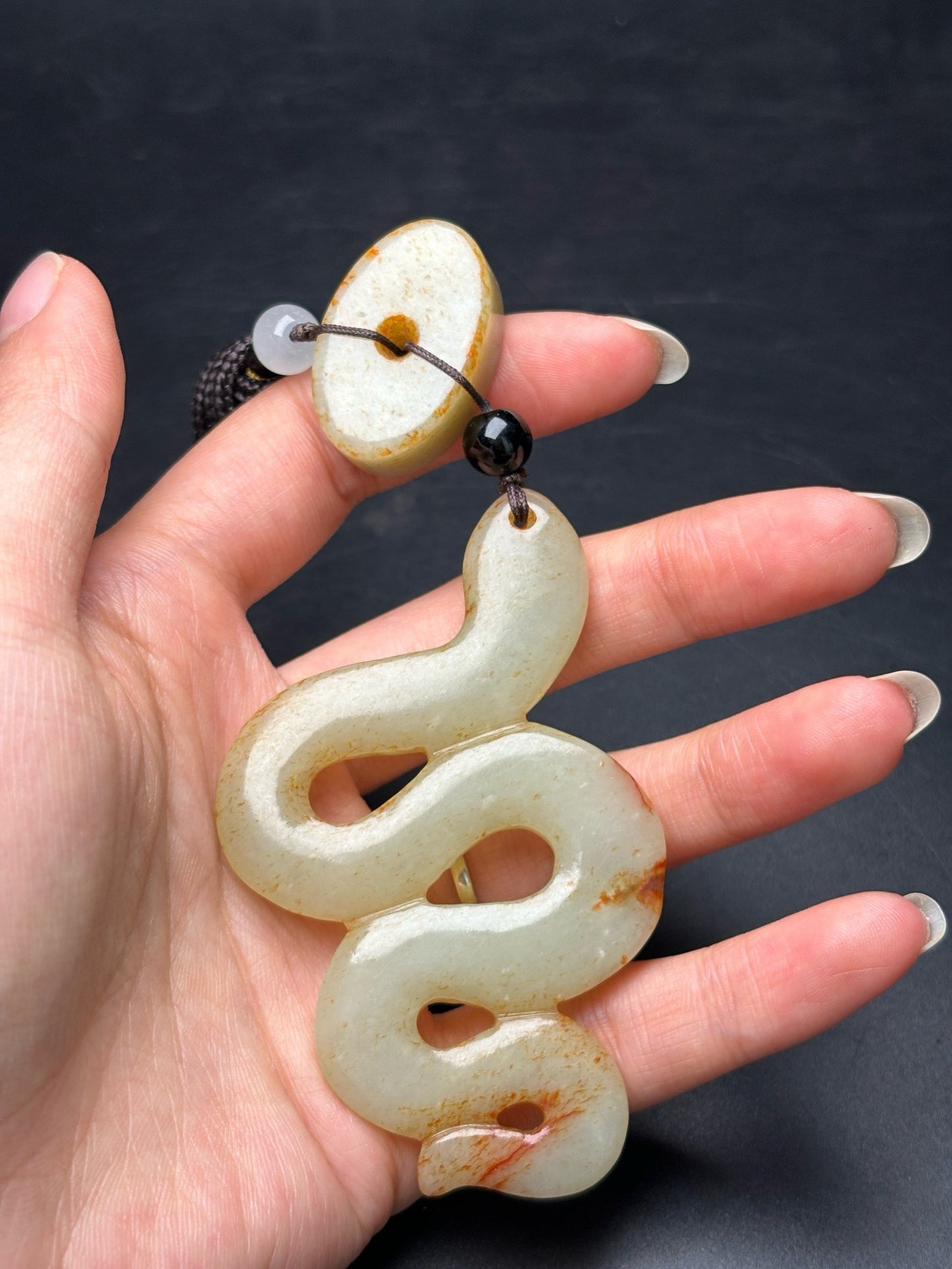 Chinese antiques exquisite Hetian Jade Snake