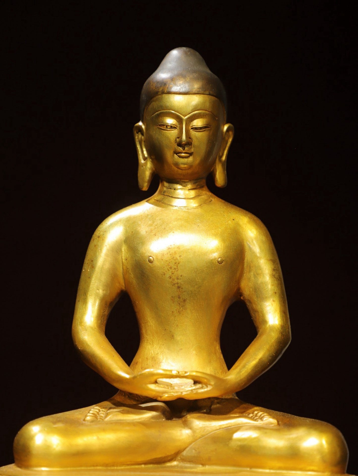 Bronze gilded Buddha statue of Shakyamuni