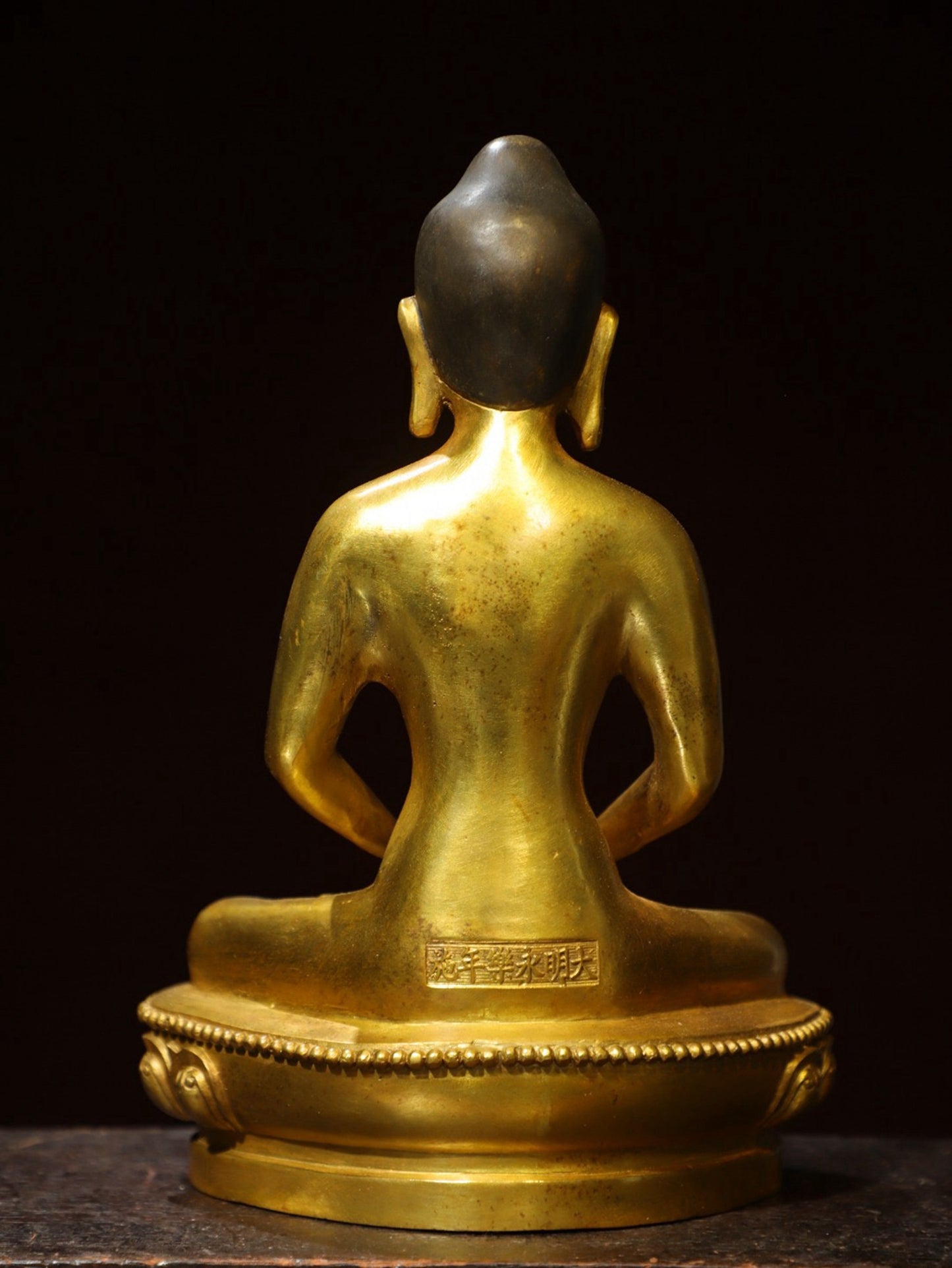 Bronze gilded Buddha statue of Shakyamuni