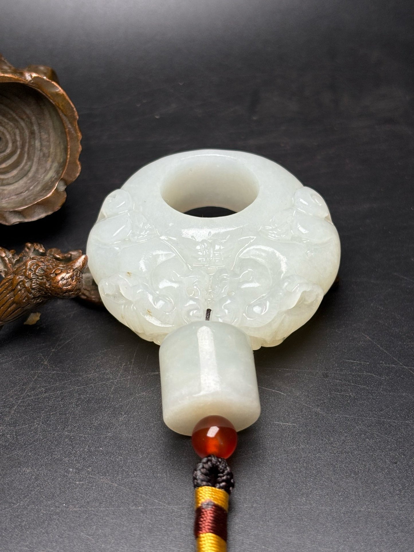 Chinese antique exquisite Hetian jade pendant