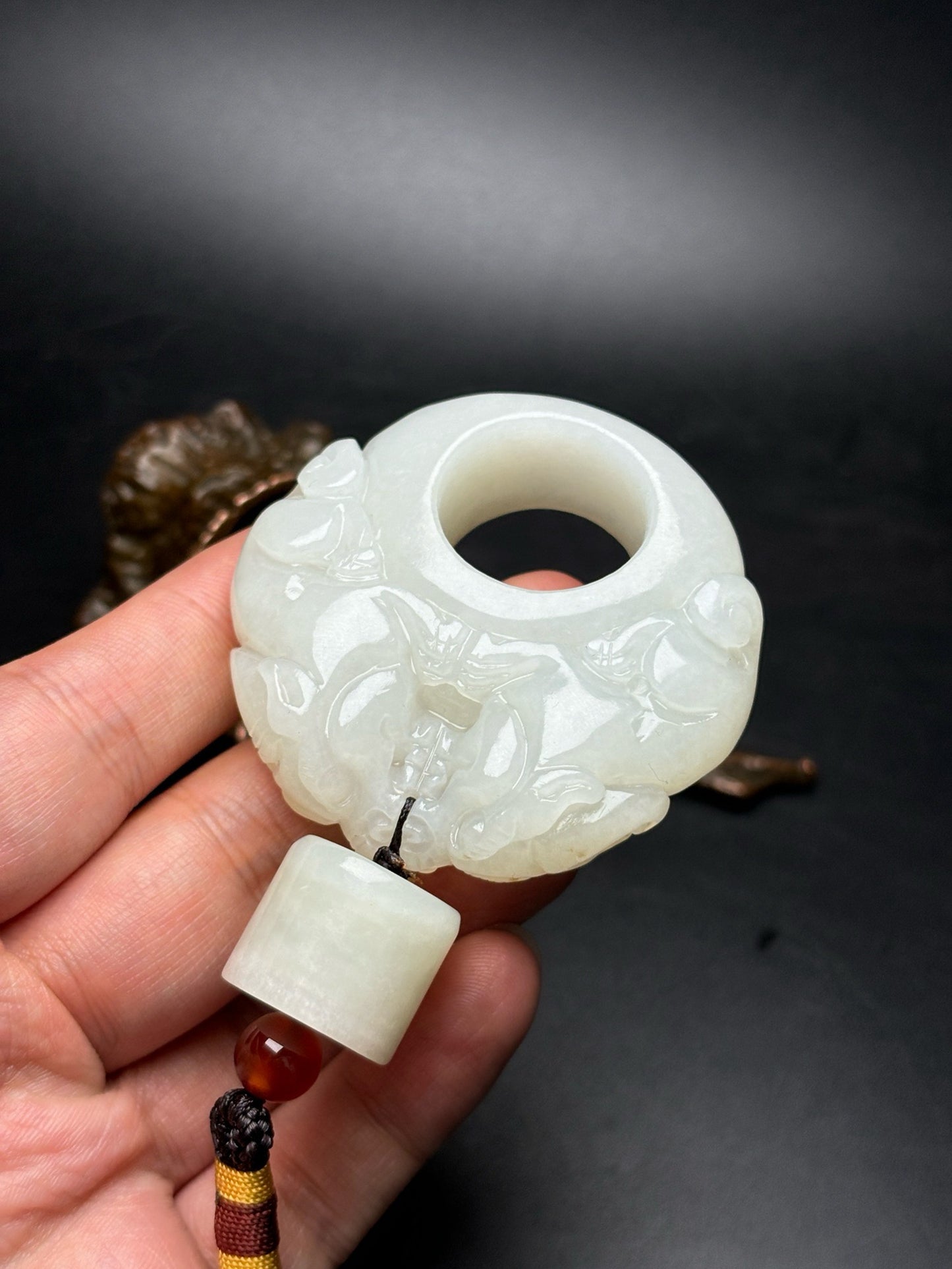 Chinese antique exquisite Hetian jade pendant