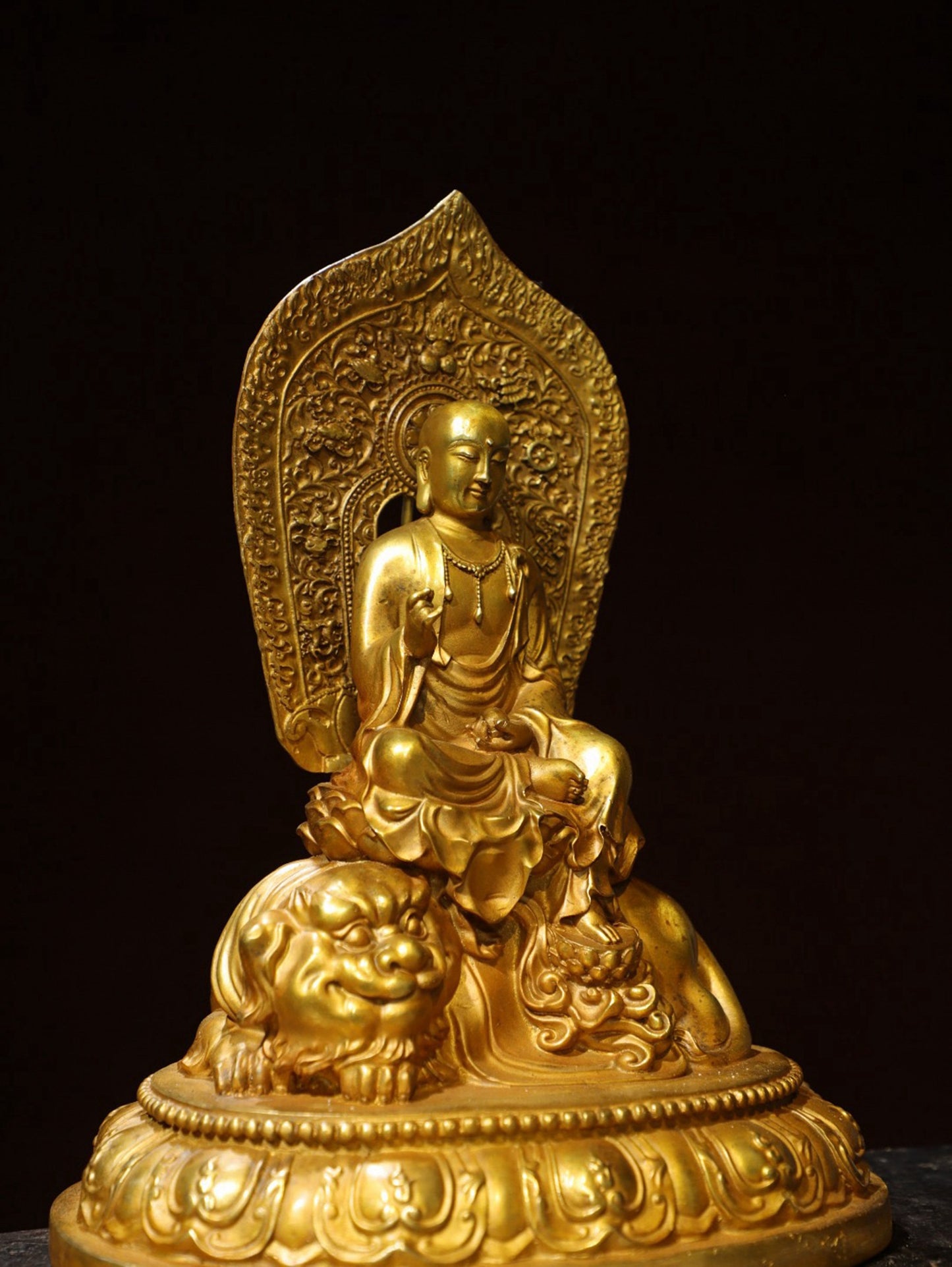 Bronze gilded Buddha statue of the King of Tibet