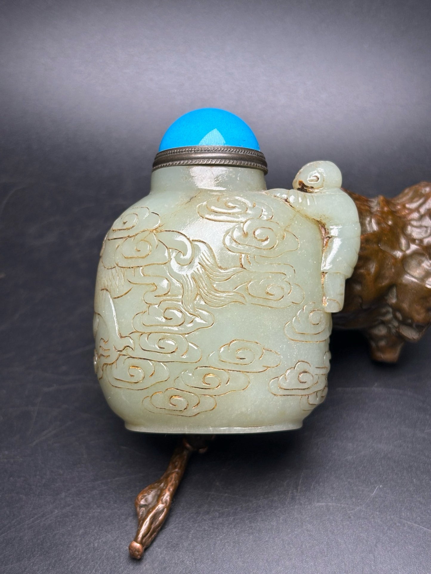 Chinese antique exquisite Hetian jade pendant