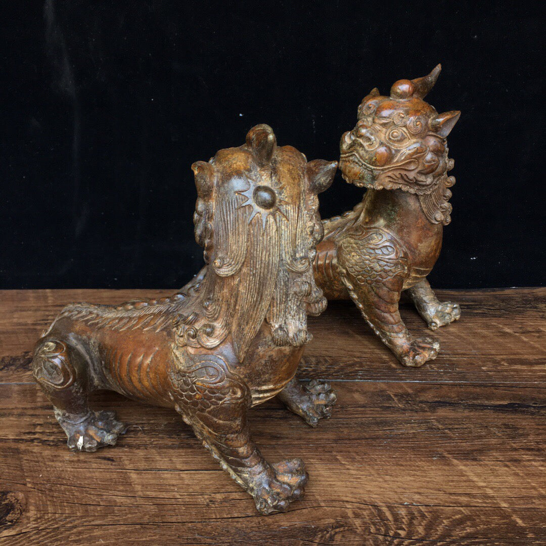 Chinese Antique Pure Copper Beast