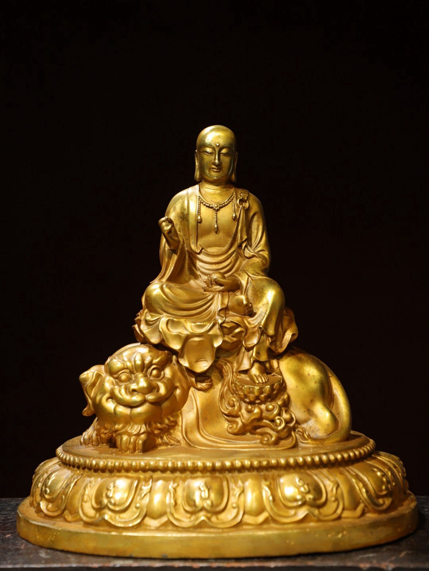 Bronze gilded Buddha statue of the King of Tibet