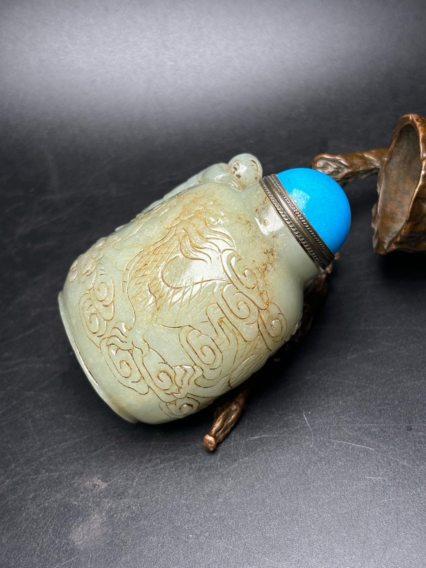 Chinese antique exquisite Hetian jade pendant