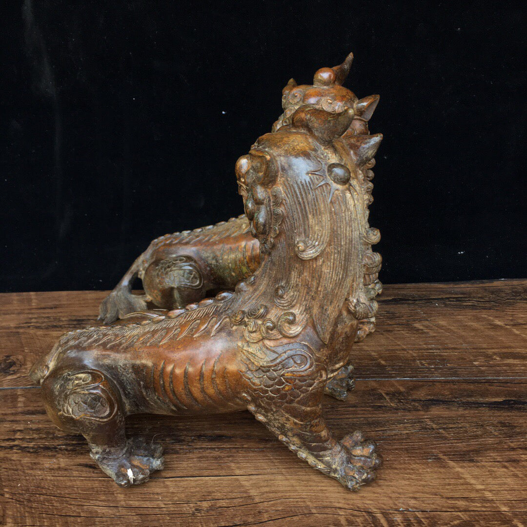 Chinese Antique Pure Copper Beast