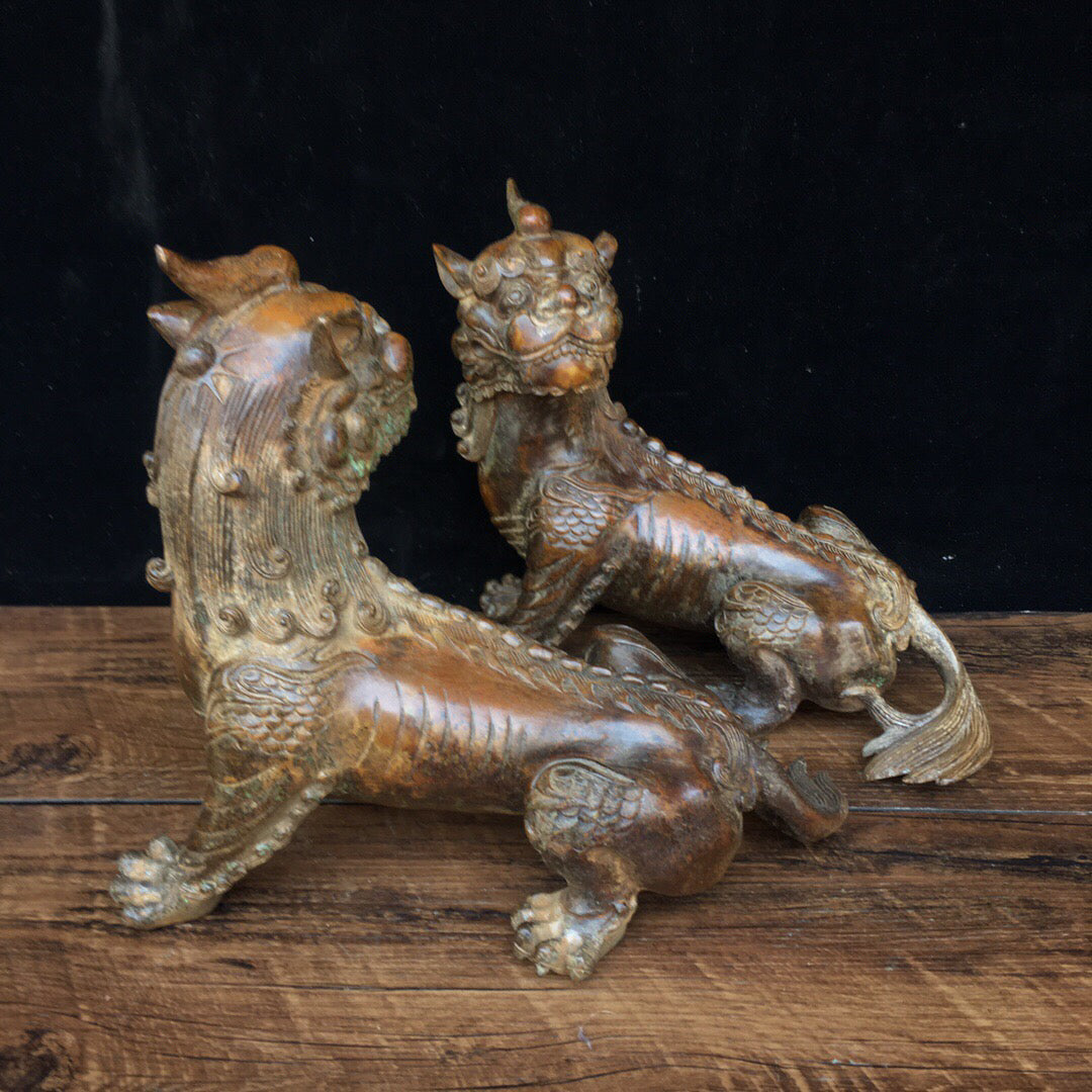 Chinese Antique Pure Copper Beast