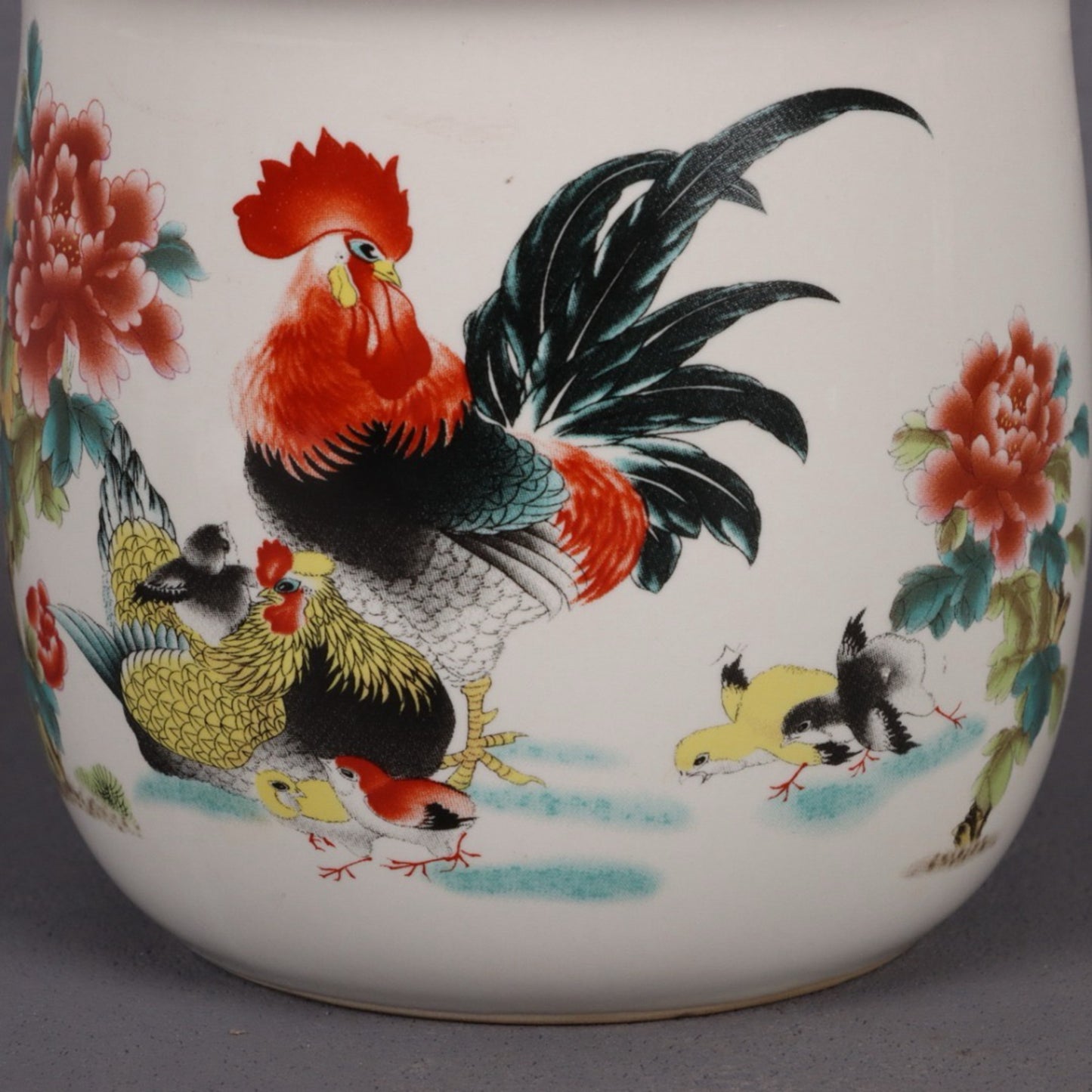 Pink Chicken Family Pattern Soup Cup